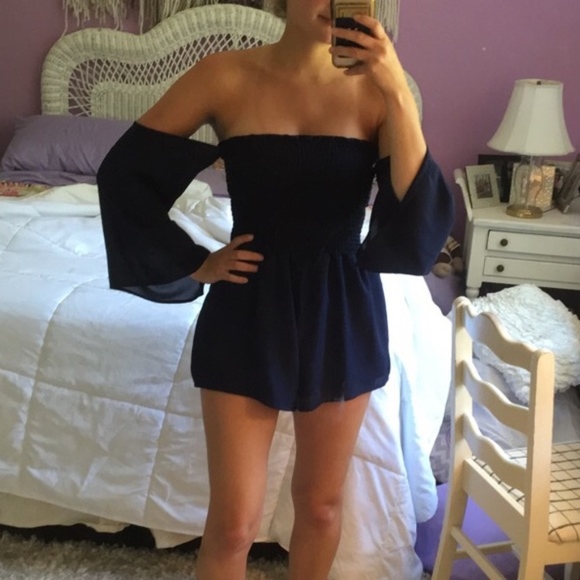 Navy Romper - Picture 2 of 2